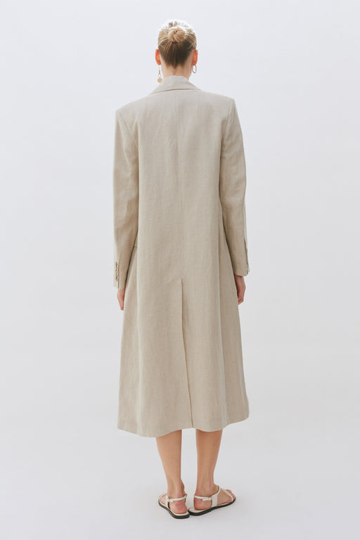 Linen Double Breasted Tailored Coat