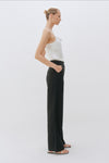 Black Linen Wide Leg Trouser