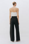 Black Linen Wide Leg Trouser
