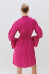 Hot Pink Smocked Organic Poplin Floaty Dress