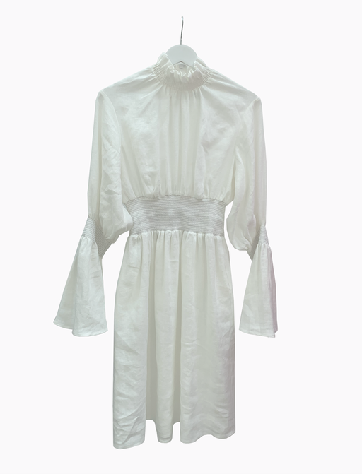 Smocked Linen Floaty Dress