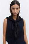 Navy Oversized Silk Scarf