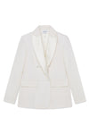 Ivory Double Breasted Tuxedo Jacket