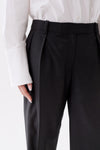 Grey Wool Pleated Trouser