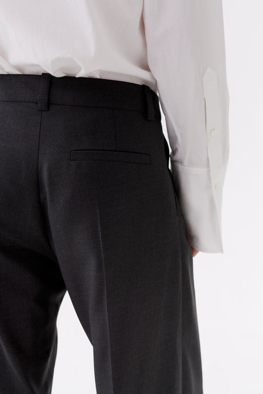 Grey Wool Pleated Trouser