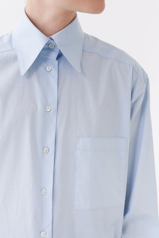 Baby Blue Oversized Tailored Organic Poplin Shirt