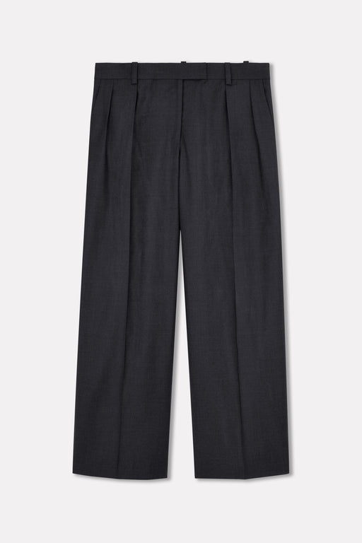 Grey Wool Pleated Trouser