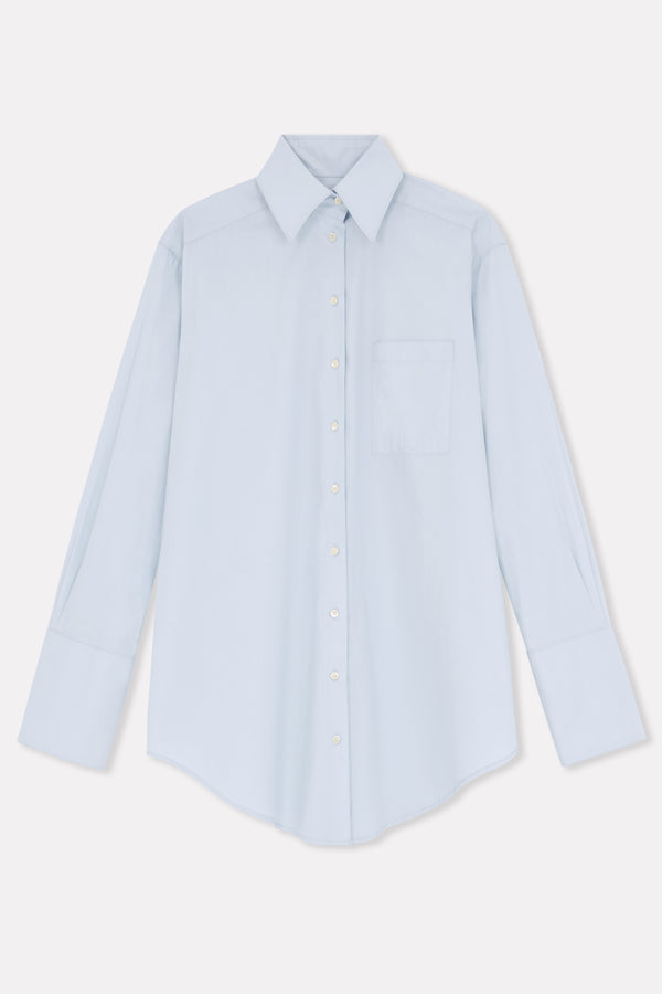 Baby Blue Oversized Tailored Organic Poplin Shirt