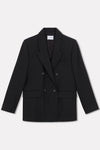 Black Wool Double Breasted Jacket