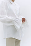 Linen Floaty Smocked Cuff Shirt
