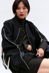 Navy Wool Zipster Bomber Jacket