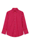 Pink & Red Candy Stripe Oversized Tailored Cotton Shirt