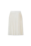 Ivory Silk Contrast Pleated Skirt