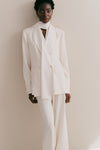 Ivory Double Breasted Tuxedo Jacket