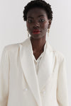 Ivory Double Breasted Tuxedo Jacket