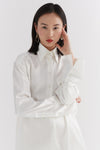 Ivory Silk Oversized Tailored Shirt