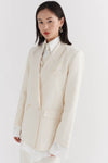 Ivory Linen Double Breasted Jacket