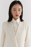 Ivory Linen Double Breasted Jacket