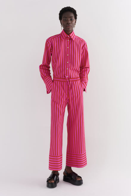 Pink & Red Candy Stripe Cotton Trouser