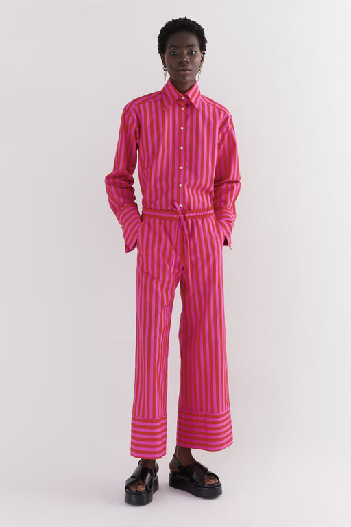 Pink & Red Candy Stripe Cotton Trouser