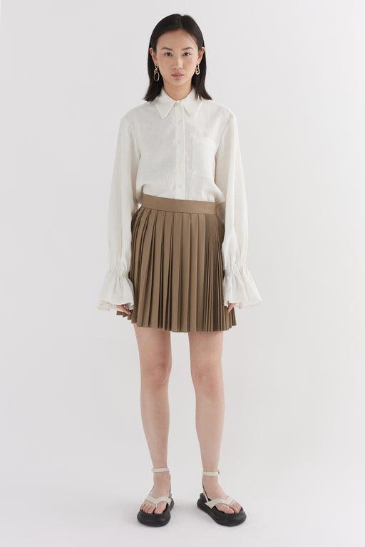 Contrast Pleated Skirt