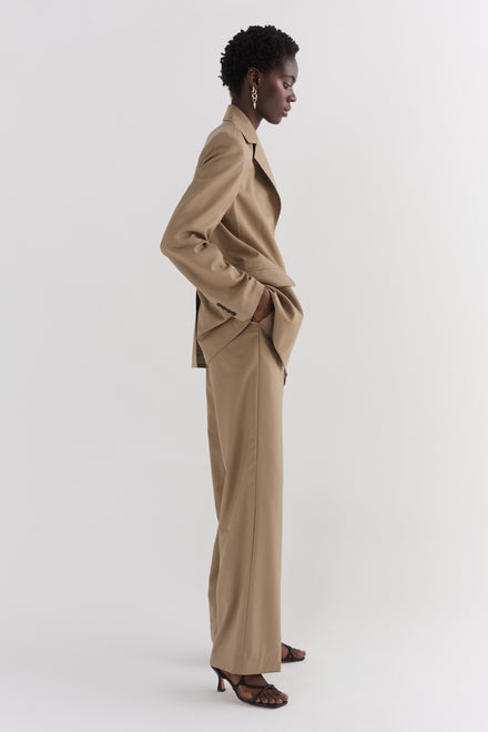 Khaki Wide Leg Trouser