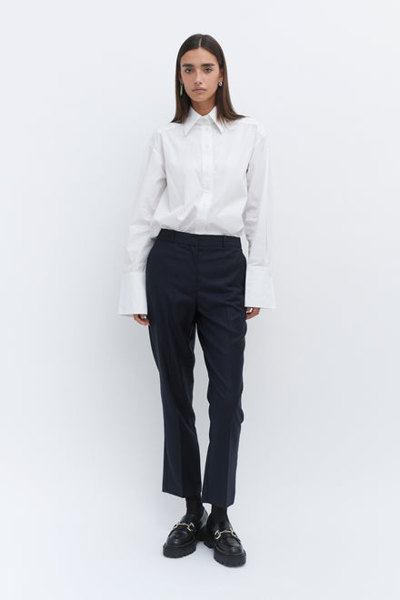 Navy Split Hem Trouser