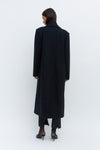 Navy Double Breasted Tailored Wool Coat