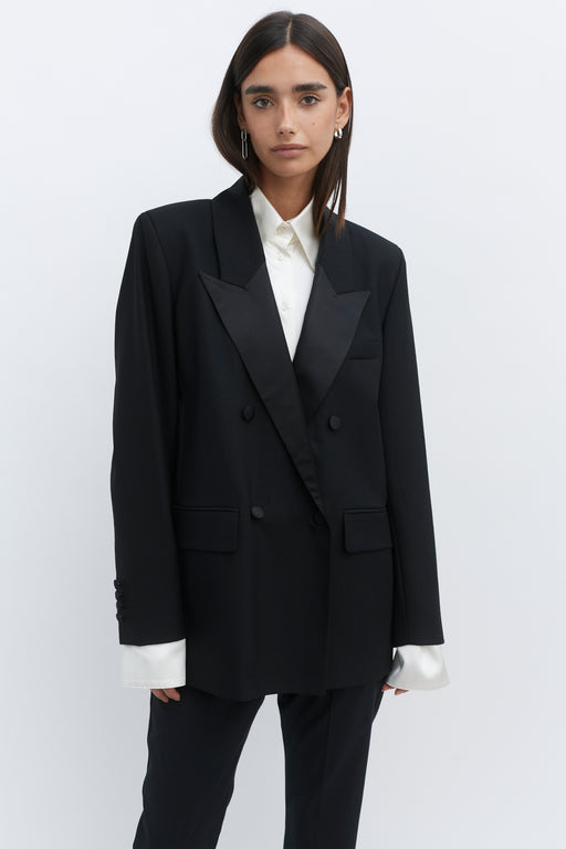 Black Double Breasted Tuxedo Jacket