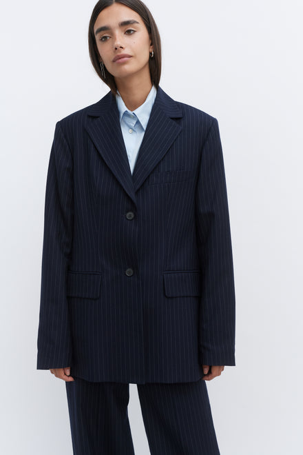 Pinstripe Single Breasted Jacket