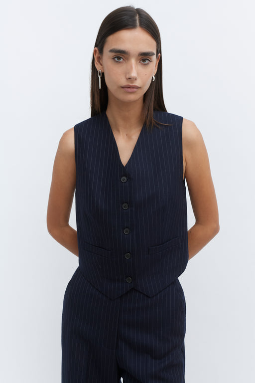 Pinstripe Wool Waistcoat