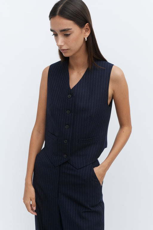 Pinstripe Wool Waistcoat