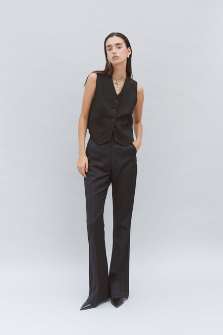 Black Wool Waistcoat
