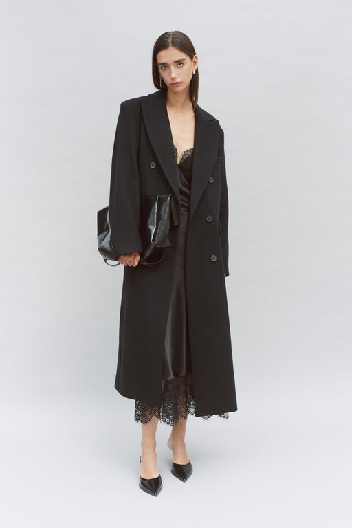 Black tailored womens coat hotsell