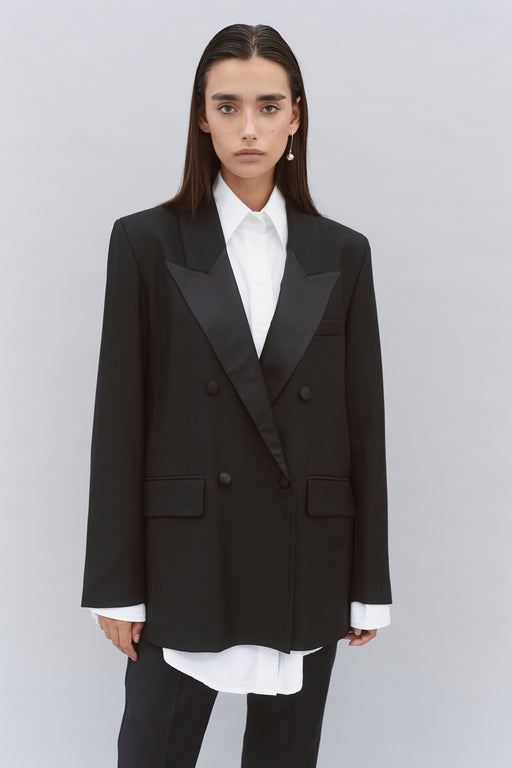 Black Double Breasted Tuxedo Jacket