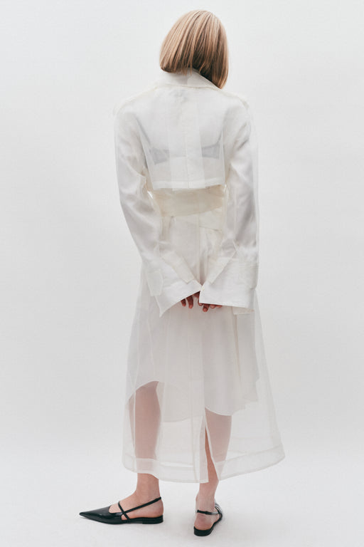 Ivory Organza Trench Coat