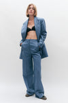 Steel Blue Wide Leg Trouser