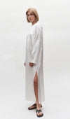 Long Sleeve Ivory Silk Dress