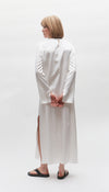 Long Sleeve Ivory Silk Dress