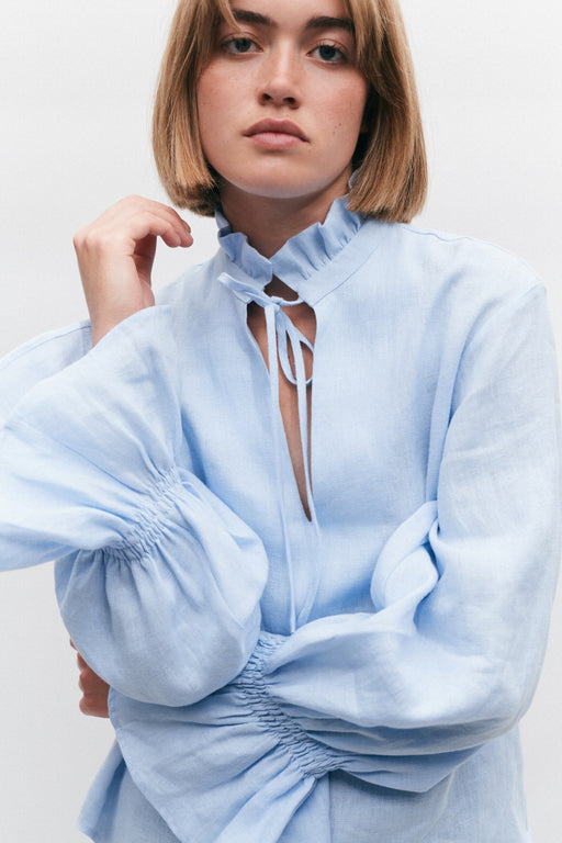 Romantic Linen Ruffled collar Shirt