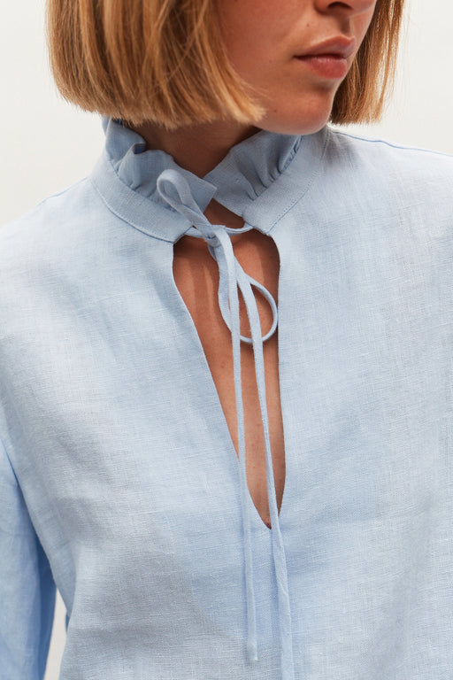 Romantic Linen Ruffled collar Shirt