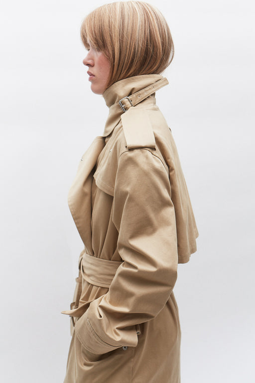 Khaki Oversized Cotton Trench Coat
