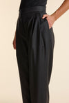 Black Wool Tapered Trouser