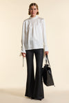 Ivory Silk Tie Cuff Shirt