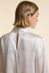 Ivory Silk Tie Cuff Shirt