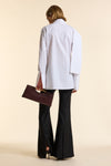 White Poplin Tie Neck Shirt