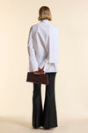 White Poplin Tie Neck Shirt