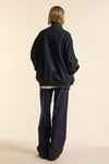 Navy Wool Zipster Bomber Jacket