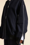 Navy Wool Zipster Bomber Jacket