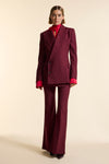 Burgundy Wool Asymmetrical Jacket